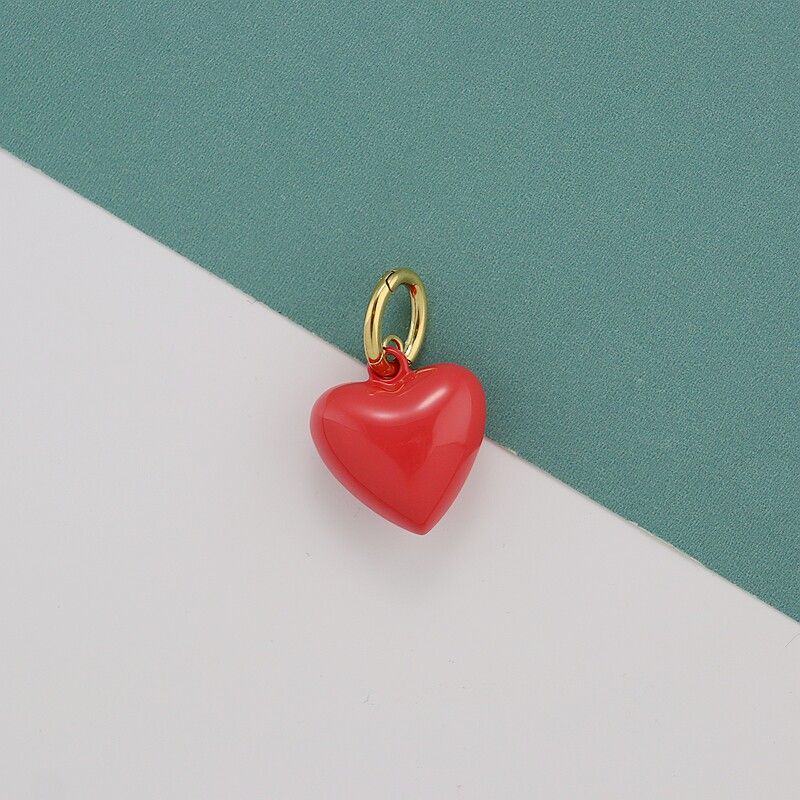 Colorful Hearts American Niche Ra Enamel Heart Moon Pendant Necklace for Women, Versatile and Fashionable