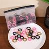 100Pcs Girls Hair Ties Bulk Colorful Soft Nylon Scrunchies Stretchy No Damage Hair Bands for Kids Daily Hair Styling