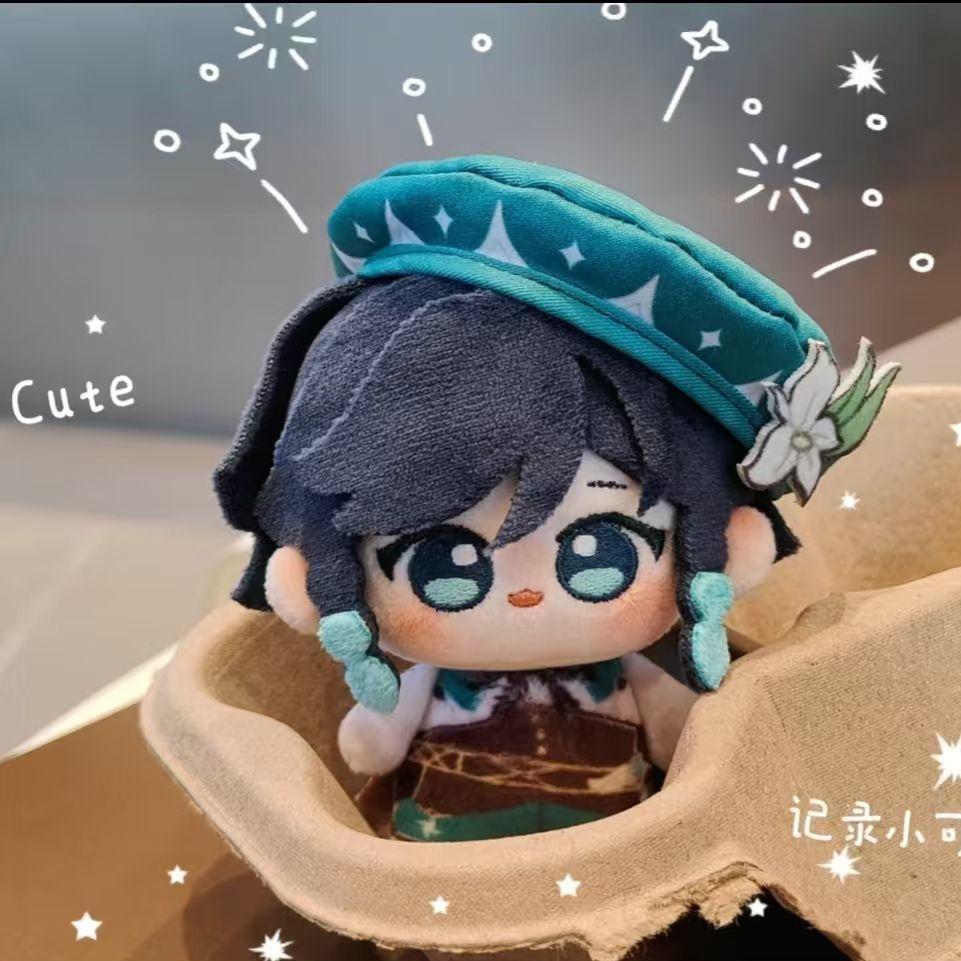 10Cm Genshin Impact Venti Cute Print Cotton Doll Adorable Plush Doll Backpack Hanger Surprise Gift For Friends