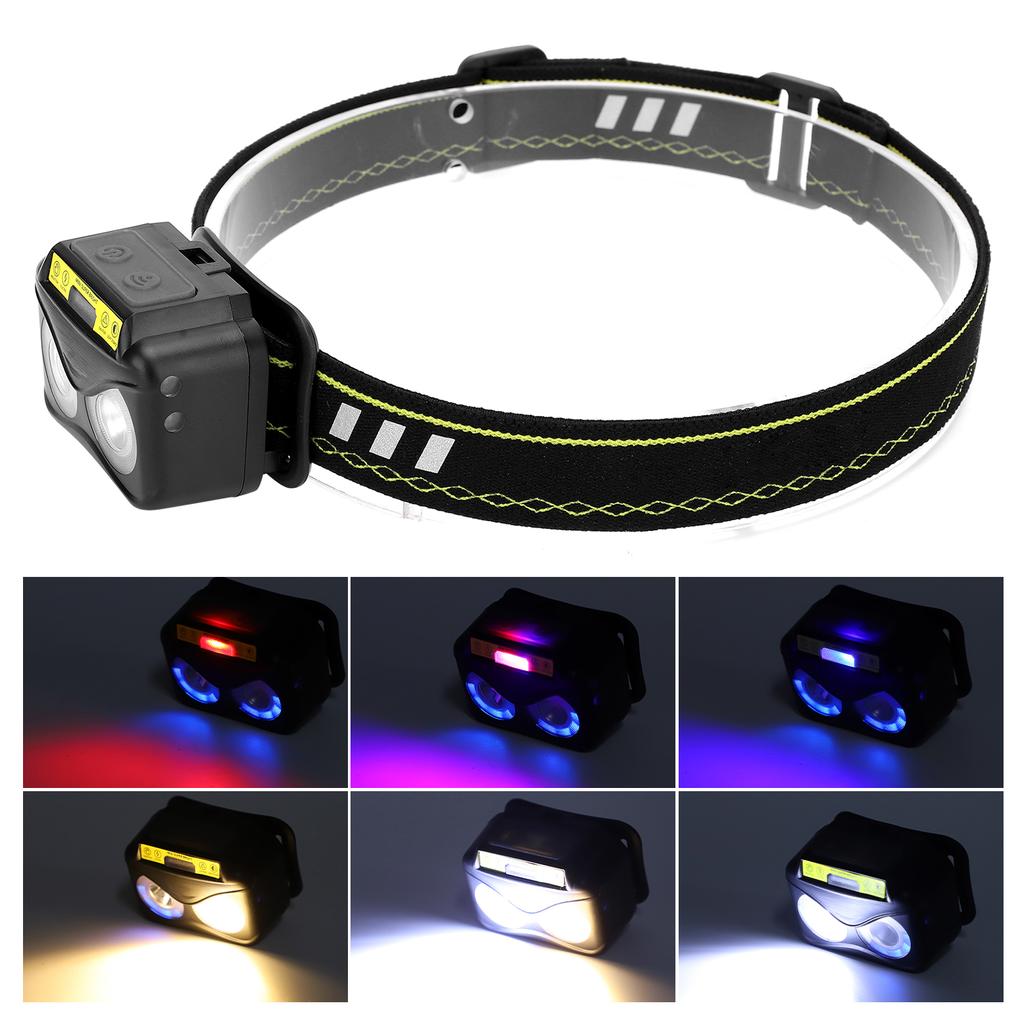 XPG+COB Yellow Light Strong Brightness Builtin Battery USB Charging Induction Headlamp
