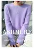 Lekasha Women's Slim Fit 100% Cashmere Round Neck Sweater - Solid Color, Long Sleeve.