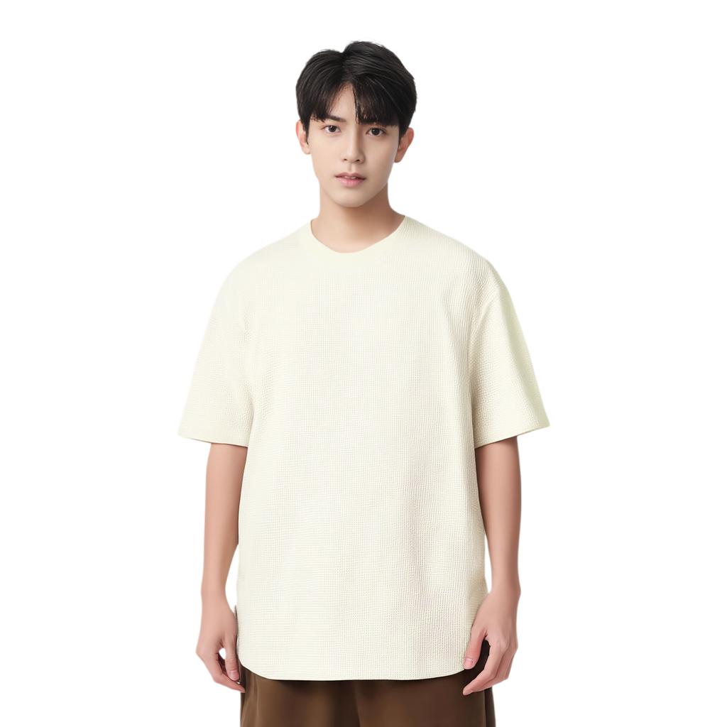 New Balance T Shirts Men's Ivory White Crew Neck Moderate NEF39541-IV