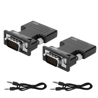 2pcs 1080P For HDMI To VGA Converter with Video Converter Computer Cable Adapters