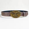 Western Denim Flying Eagle Buckle Belt Unisex Vintage Punk Embossed Belt