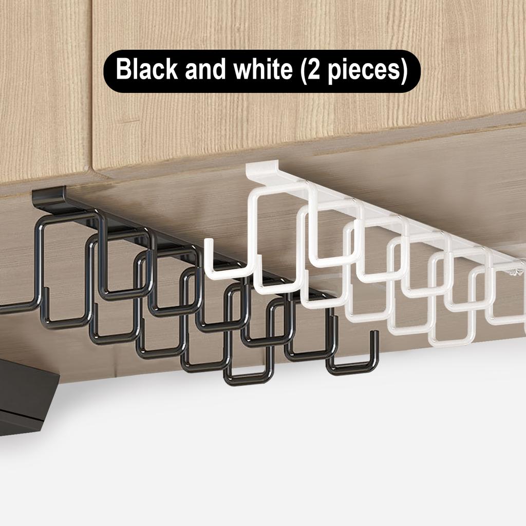 Cabinet Red Wine Glass Holder, Iron Double Row Cup Hook Storage Rack, Non Perforated Hanging Drainage Storage Rack.
