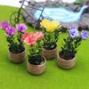 Mini Cute Green Plant Pot  Flowervase Simulation Potted Plants Miniature Doll House Furniture Home Decoration