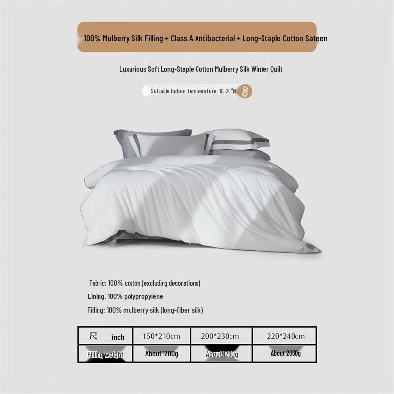 

Mercury Home Textiles Luxury Mulberry Silk Quilt