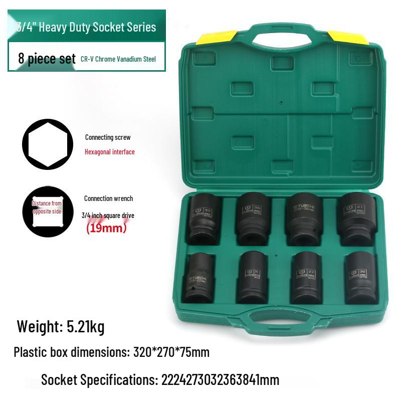 Heavy Duty 1/2" Electric & Pneumatic Hex/Torx Socket Set for Extended Wind Gun & Wrench