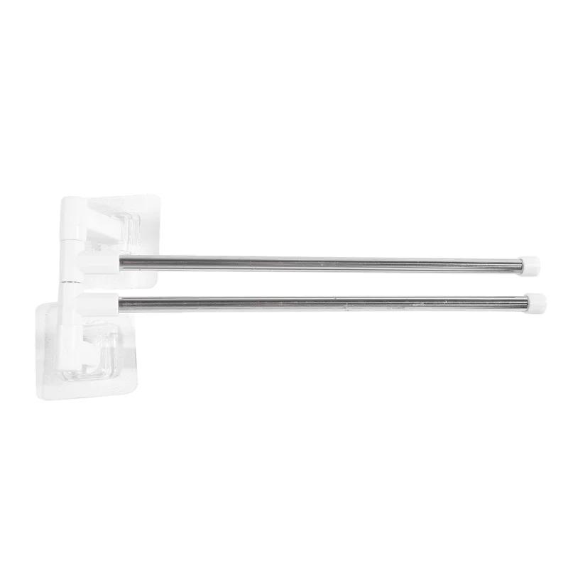 

1PC Bathroom Rotatable Towel Holder Space Aluminum 2/3/4/5 Kitchen Shelf Paper Hanging Wall Mounted No Punching Required