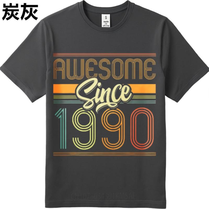 Street Wear For him summer tshirt unisex Awesome Since 1990 Retro Design Retro For man Teeshirt Mens Tshirt Essential Tee