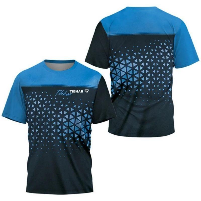 New fashionable men's outdoor sports table tennis short sleeved top lightweight breathable quick drying men's tennis T-shirt