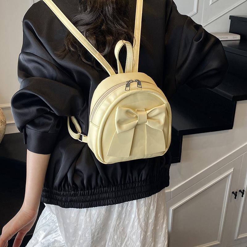 Korean Girly Handbag Women's 2025 New Fashionable Exquisite Backpack Bow Casual Student Schoolbag