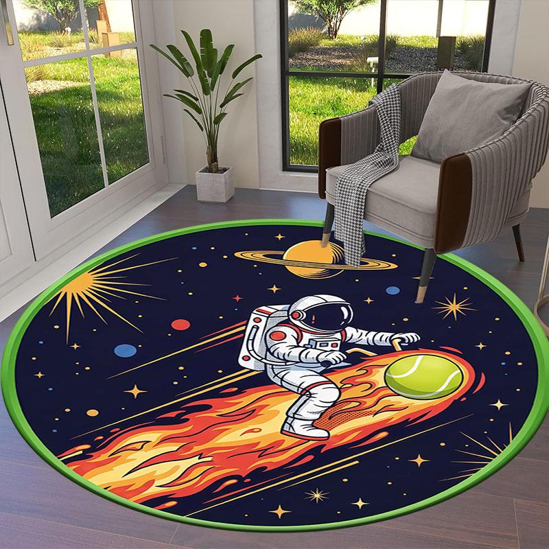 Ridingballsports Round Area Rug,Carpet Rug for Living Room Bedroom Sofa Playroom Decor,Non-slip Floor Mat
