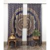 3D Print Black and Gold Hippy Mandala Curtain 2 Pieces Free Shipping Thin Curtains Room Bohemian Decoration Bedroom Living Room