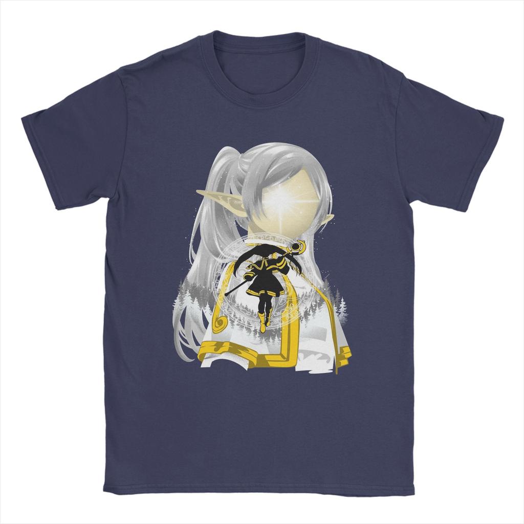 Sousou No Frieren Anime T-Shirts for Men  Fun 100% Cotton Tee Shirt Round Neck Short Sleeve T Shirt New Arrival Clothes