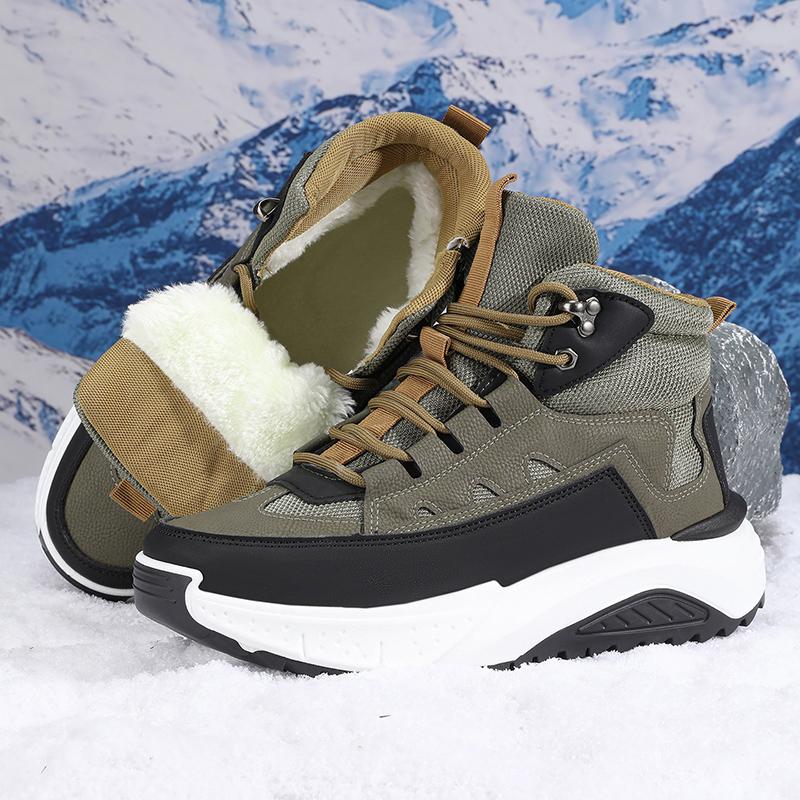 Winter Warm Street Style Men's Snow Boots Height Increasing Light Adult Man Sports Casual Short Plush Shoes Sneakers