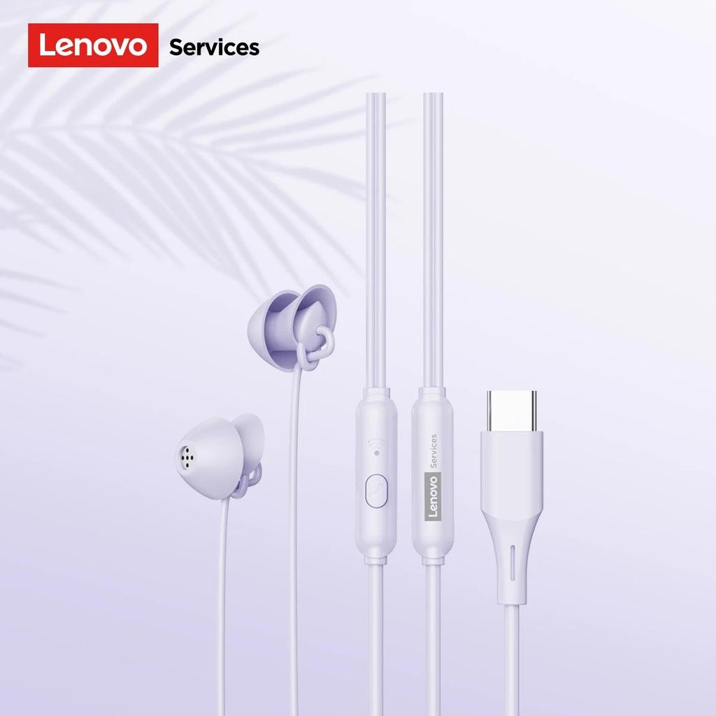NEW Lenovo Y107 Wired ASMR Sleep Earphones 3.5mm In-Ear Wired Invisible Earphones Soft Silicone Comfort Wearing Earbuds With Mic