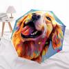 1 Stück Golden Retriever Kunstwerk Automatisches Öffnen und Schließen, Stabiler Eisenrahmen, Tragbares FaltDesign, Geeignet für Männer und Frauen zu allen Jahreszeiten91