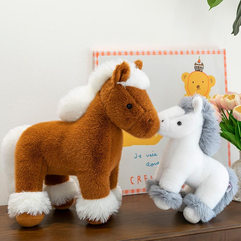 New White Horse Plush Toy Doll Cute Simulated Foal Doll Children's Birthday Gift