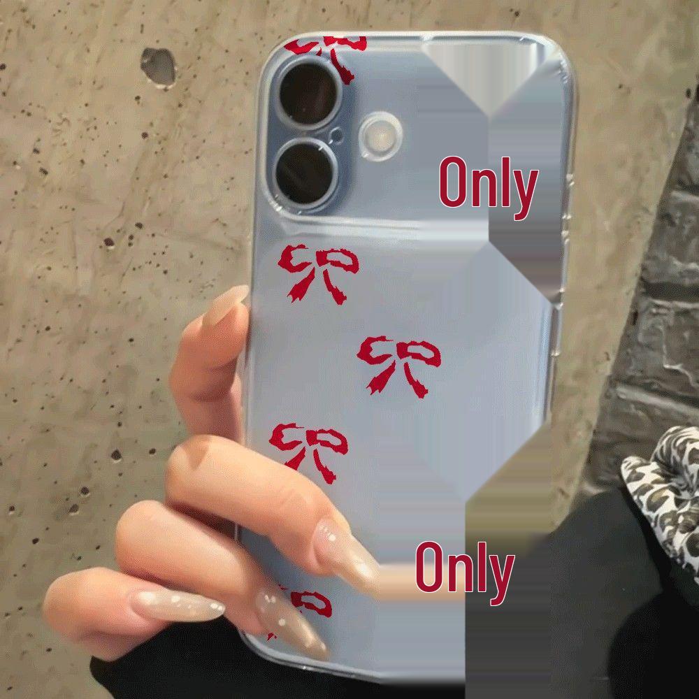 

Red Bow Large Window Soft Case for Apple 17 Promax, 16, 15, 14 Pro, and 13 iPhone 16 Plus