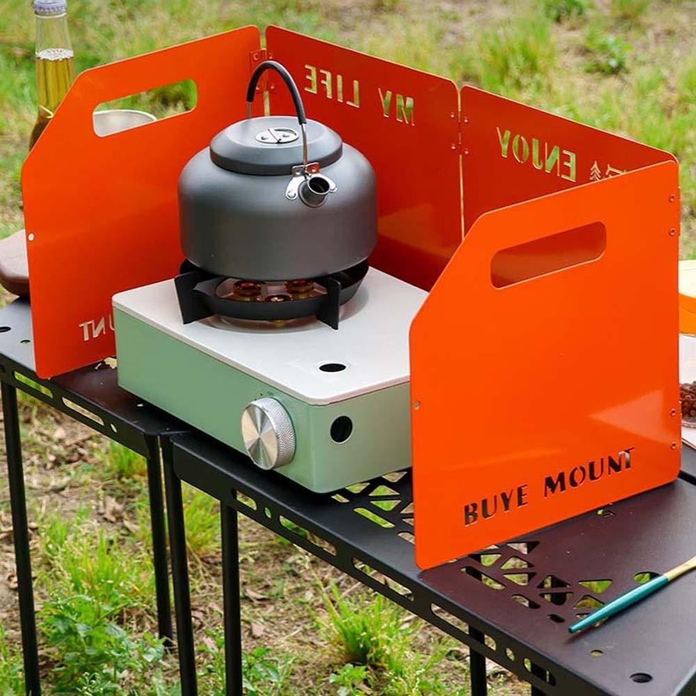 Windproof Stove Wind Shield Four Folding Cooker Wind Protection Cookware Windshield  Camping