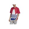Adidas Originals Trifoliate Colorblock Logo Casual Short Sleeve T-Shirt Men Tops Red GE6222