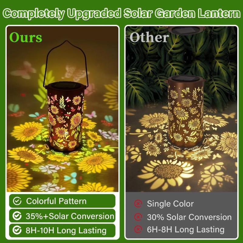 Large Solar Sunflower Metal Light, 8-12H Working Time, IP44 Waterproof Iron Art Landscape Lighting for Lawn Fence Balcony