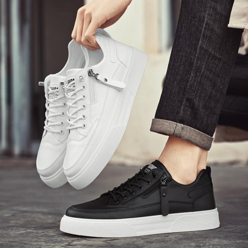Classic Men Platform Leather Shoes Loafers Designer Trend Brand Man Flat Casual Shoes Fashion Zip Sneakers Shoes Men Mocciasins