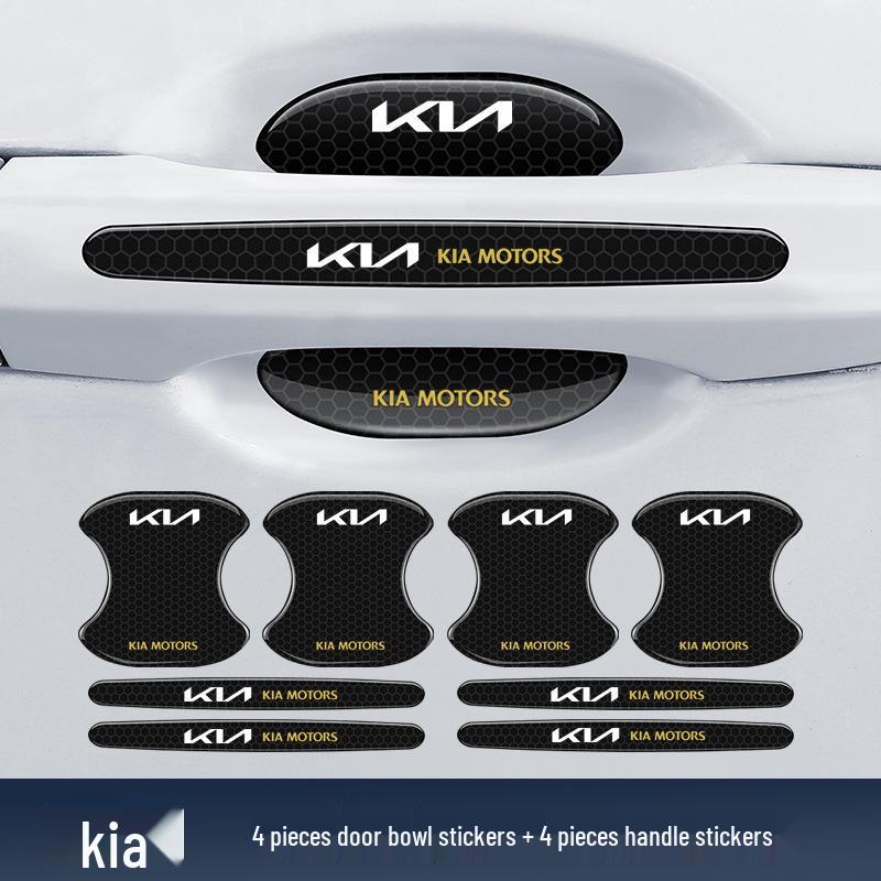 Black Reflective Rhombus Car Door Handle Protector: Anti-collision, Anti-scratch, Wear-resistant Sticker