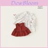 Girl Toddler Cotton Long Sleeve Dress And Vest Set With Floral Prints For Spring Autumn