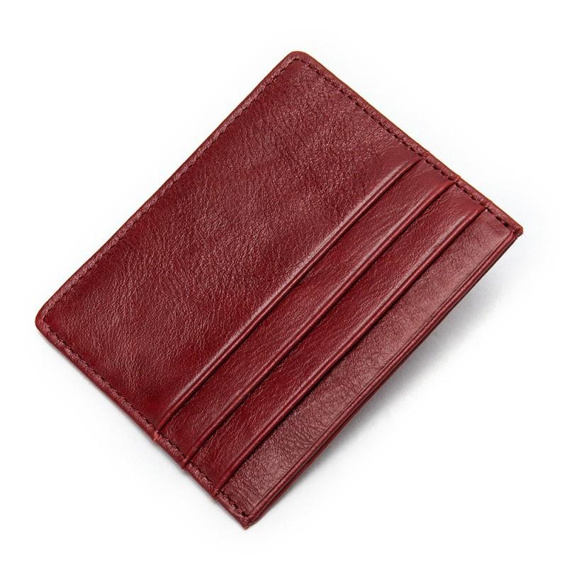 Men's Real Pickup Bag Women's Simple Credit Card Holder Multiple Slots Top Layer Cow Cover Thin Design