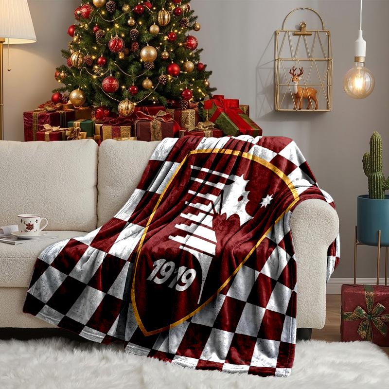 Salernitana 1919 Crest Design Throws Blanket Flannel Blankets Plush for Couch Bed Gifts for Men Women Travel Picnic Blanket Christmas Fan Gifts