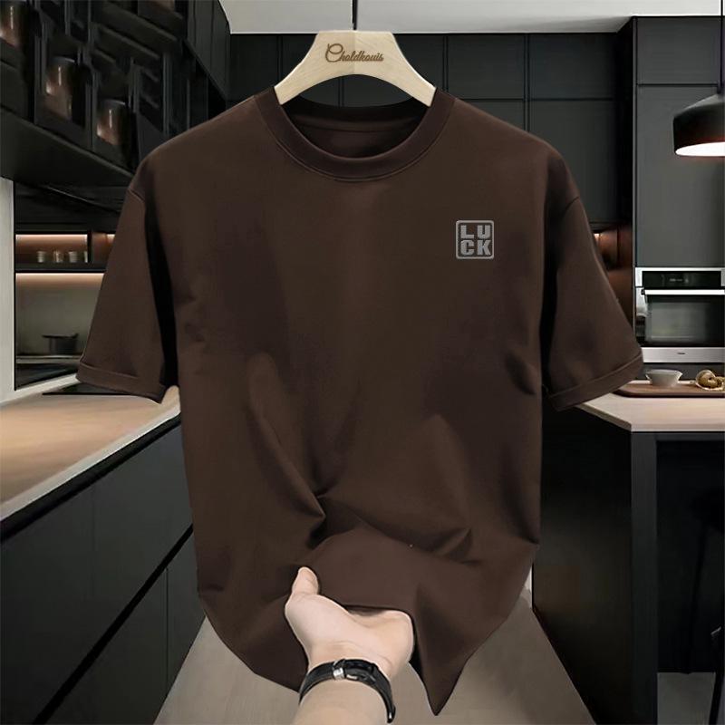 Men's Summer Short-Sleeve 100% Cotton Heavyweight T-Shirt – 2025 Trendy Loose Fit