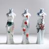 Handmade Hand-Painted Ceramic Qipao Vase – Chinese Style Home Decor Ornament