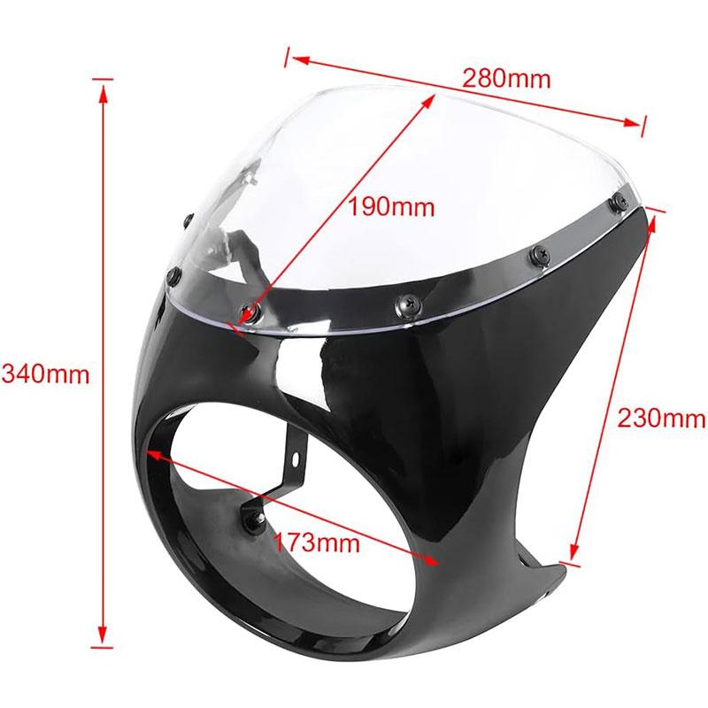 7 Inch Headlight Shade Fairing Motorcycle Front Headlight Cover Retro Waterproof Anti-fall Fairing Modification Accessories