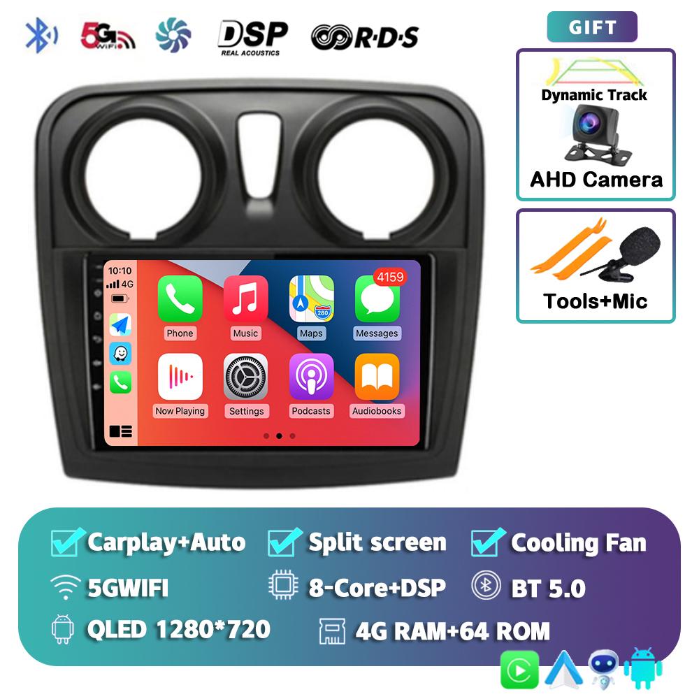 Android 14 Carplay Auto For Renault Logan 2 Sandero 2 2012 - 2016 2017 2018 2019 Car Radio Multimedia Player Stereo GPS WIFI DPS