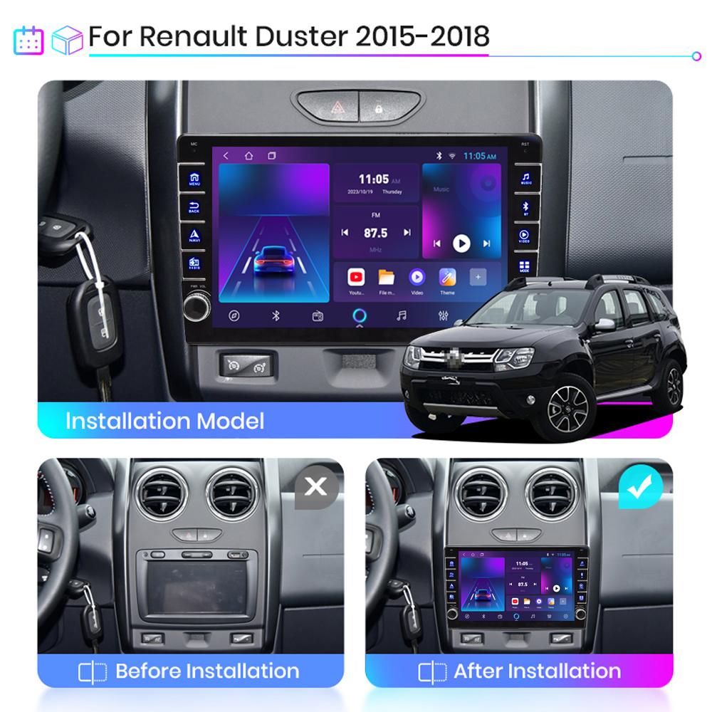 icreative Android For Renault Duster 2015-2020 With Button Knob Car Radio Video Multimedia GPS Player 1+16GB
