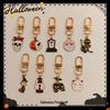 Halloween Skull & Pumpkin Metal Keychain Pendant - Devilish Charm Gift