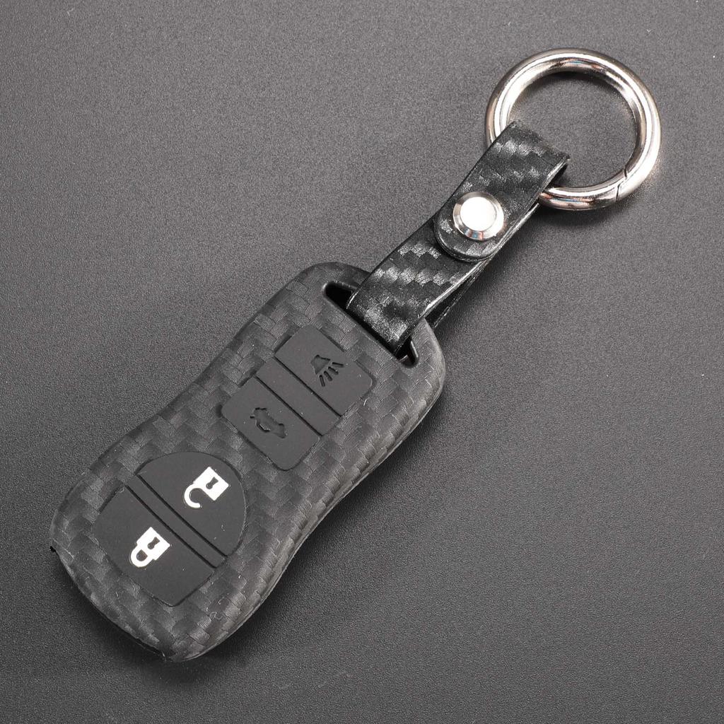 Jingyuqin 2/3/4 Buttons Carbon Fiber Patten For Nissan Armada Sentra 350Z Altima Maxima Infiniti Car Key Holder Case Cover