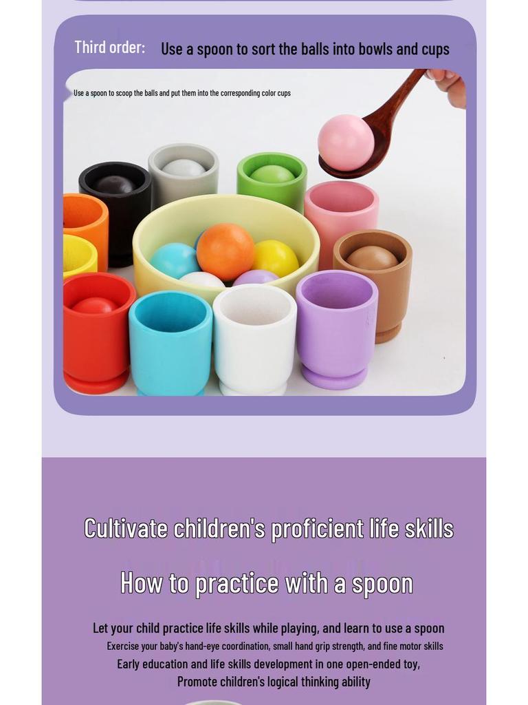 Montessori Kleinkind Farbsortierbecher: Frühes Lernspielzeug zur kognitiven Entwicklung