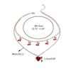 Trendy INS Style Neck Chain Jewelry Sweet Cool Double Layer Necklace with Lovely Cherry/Grape and Heart Pendant Charm
