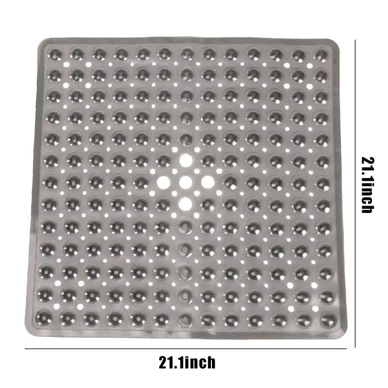 Čtvercová koupelnová předložka, Protiskluzová koupelnová předložka s přísavkami, Koupelnová předložka, Drenážní otvory, Lze prát v pračce