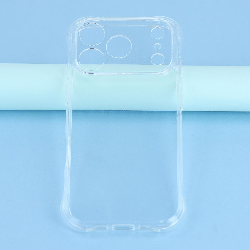 For iPhone 17 Pro Max Case 2.0mm TPU Clear Phone Cover with Tempered Glass Screen Protector