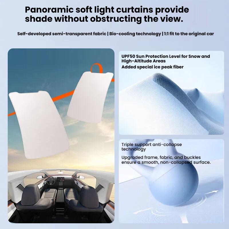 For Tesla Model YL/Y Juniper2026 New Version of Sunshade Integrated Panoramic Sunroof Sun Protection Thermal Insulation Sunshade