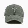 Retro art font printing washed old soft top casual versatile baseball cap unisex hat