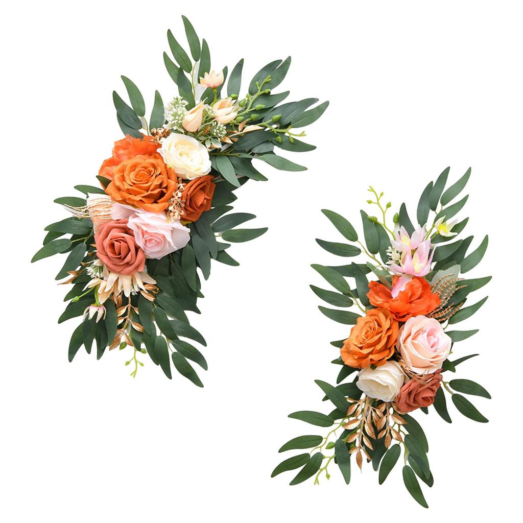 2x Artificial Wedding Arch Flowers Artificial Flowers Swag Set Wedding Welcome