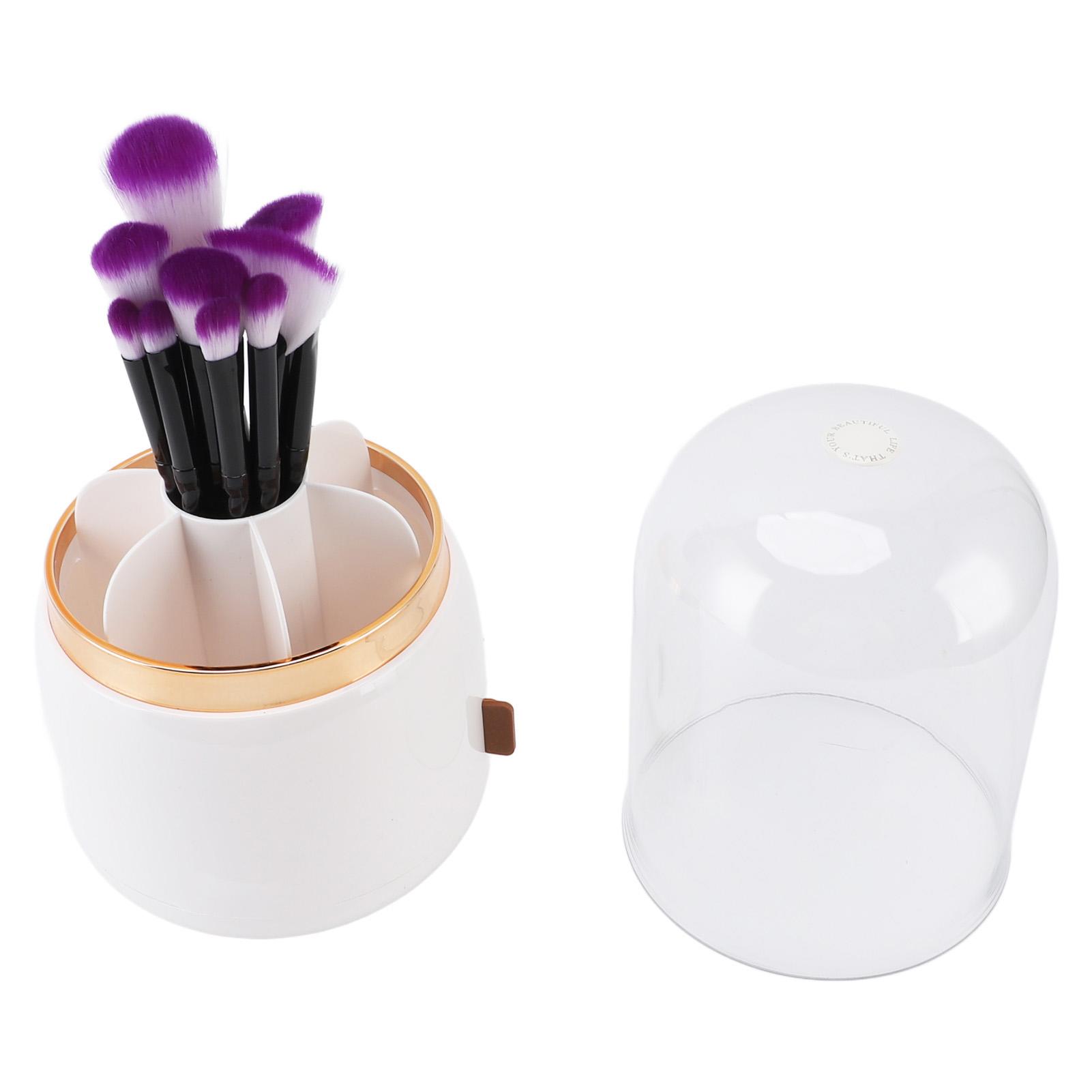 

10pcs Makeup Brush Set with Rotating Holder Black Spiral Handle Powder Concealers Eye Shadow Blush
