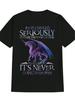 Men's T Shirt Meme Dragon Print  Tee Cotton Oversize Casual Novelty Summer Vintage  Ironic Humor Weirdcor Sarcastic Hilarious