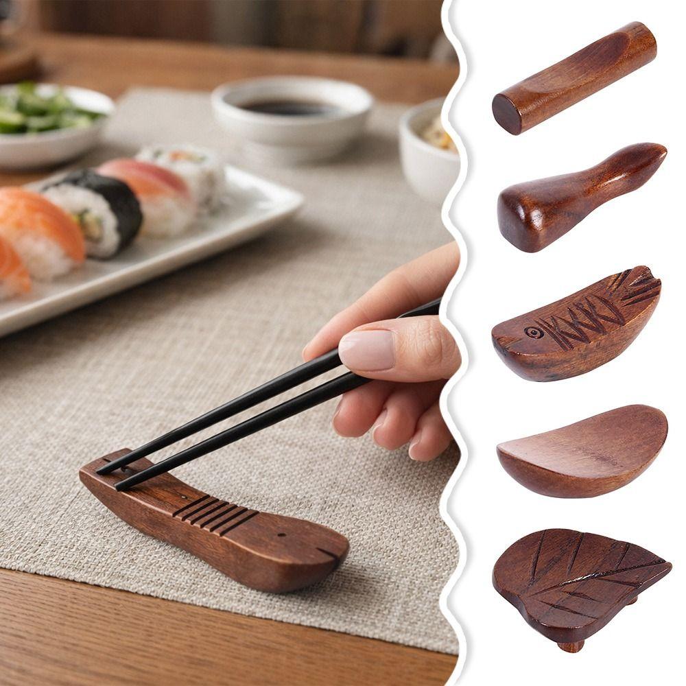 1 Stück Holz-Stäbchenhalter Handwerkskunst Schreibtischdekoration Schmuck Stäbchenablage Mehrere Formen Stäbchenkissen Zuhause