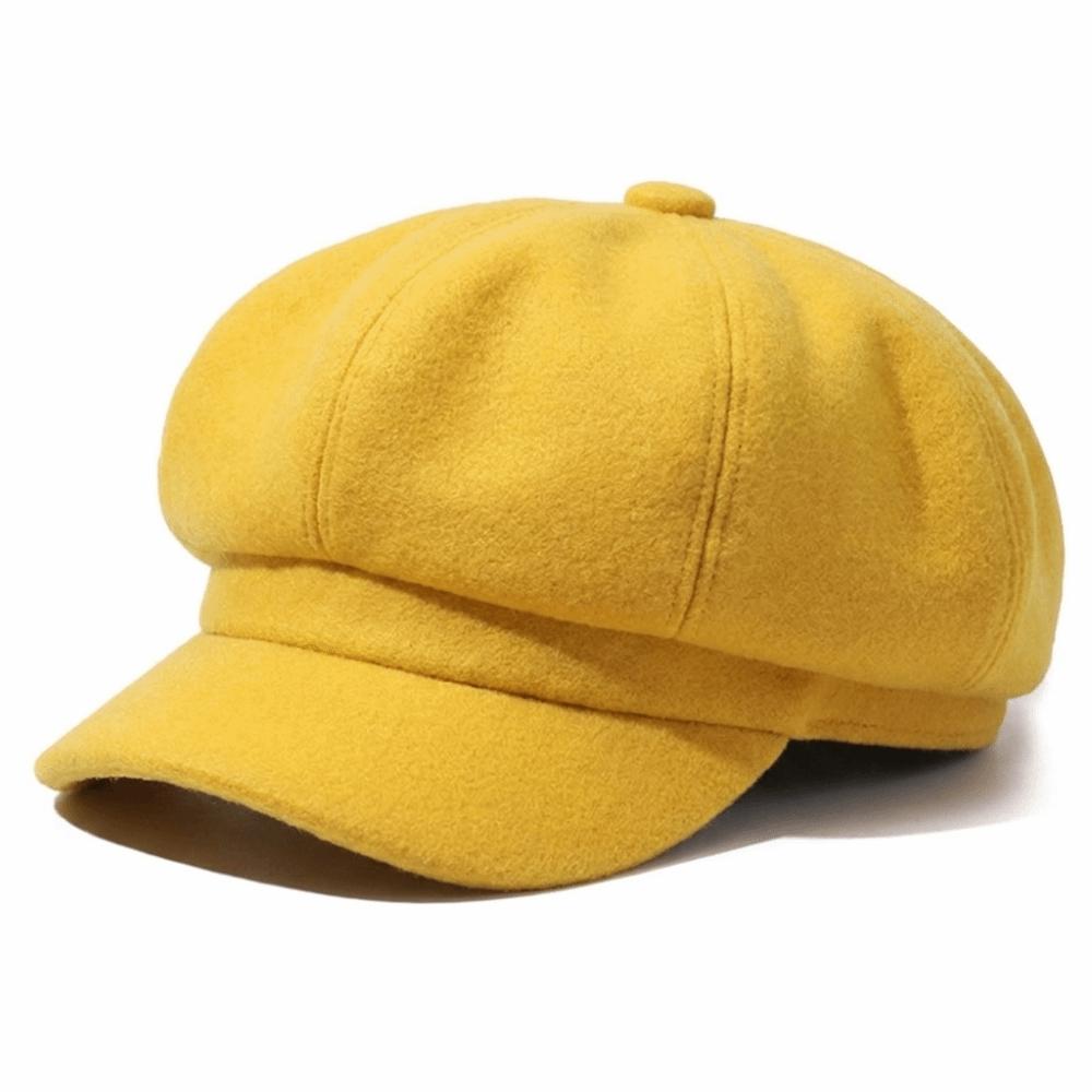 Woolen Fabric Baker Cap Solid Color Beret Hat Fashion Octagonal Cap  Autumn Winter